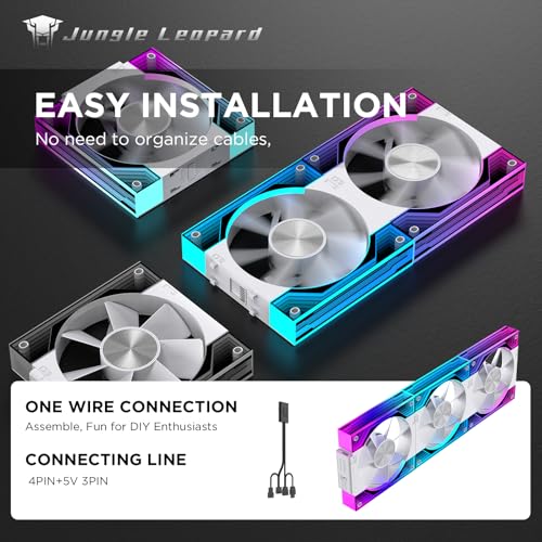 Image of Interstellar V3 120mm PC Case Fan Infinity Mirror Module Daisy-Chain 120mm RGB PWM Fan Triple Pack Suitable for Computer Case & 360mm AIO Cooler(White-3Pack