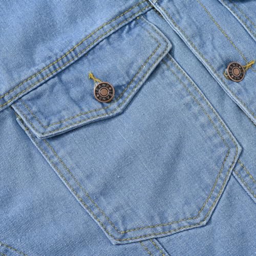 Image of Fashion Mens Denim Trucker Jackets Slim Fit Mens Jeans Jacket Cotton Outwear Coat Long Sleeve Plus Size Male