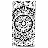 HGOD DESIGNS 100% Cotton Soft Bath Towels Mandala Floral Pattern Black and White 15'X30