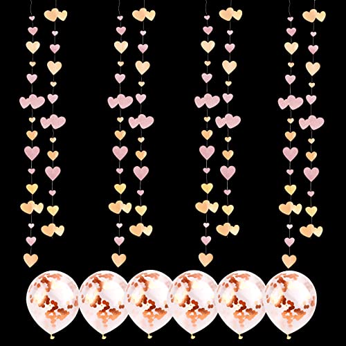 Weiße Herz Girlande - 5 Stück Doppelseitige Papiergirlanden Für Hochzeiten & Feiern