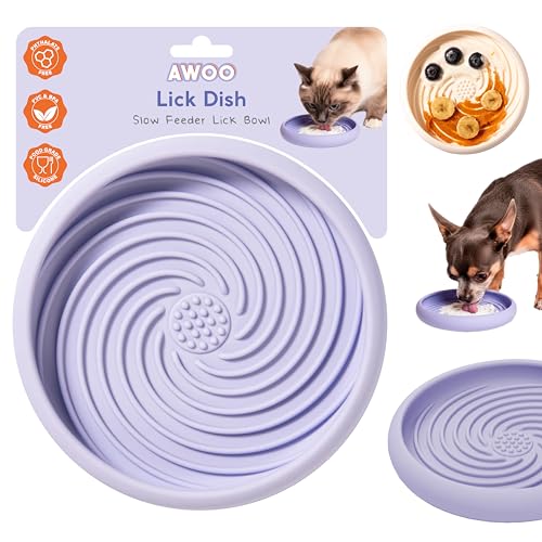 Awoo Lick Dish Silicone Dog & Cat Lick Mat &