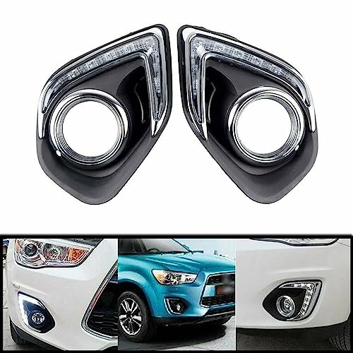 WOZIES faróis de neblina Carro LED DRL luzes diurnas luz do dia luz de nevoeiro Para Mitsubishi ASX