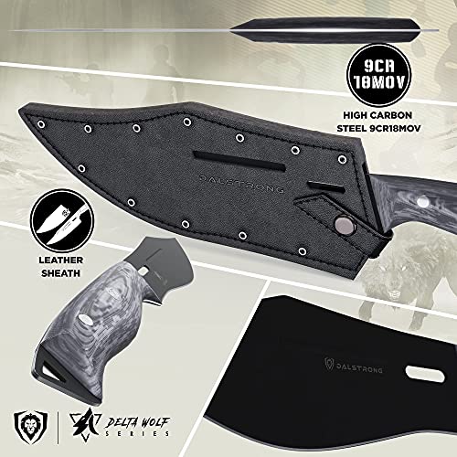 Dalstrong Delta Wolf Series Chef Knife 10" Bundled With Delta Wolf Series Barong Chef's Knife 7" With Pu Leather Sheath - Black Titanium Nitride Coating - G10 Camo Handle #TOP7