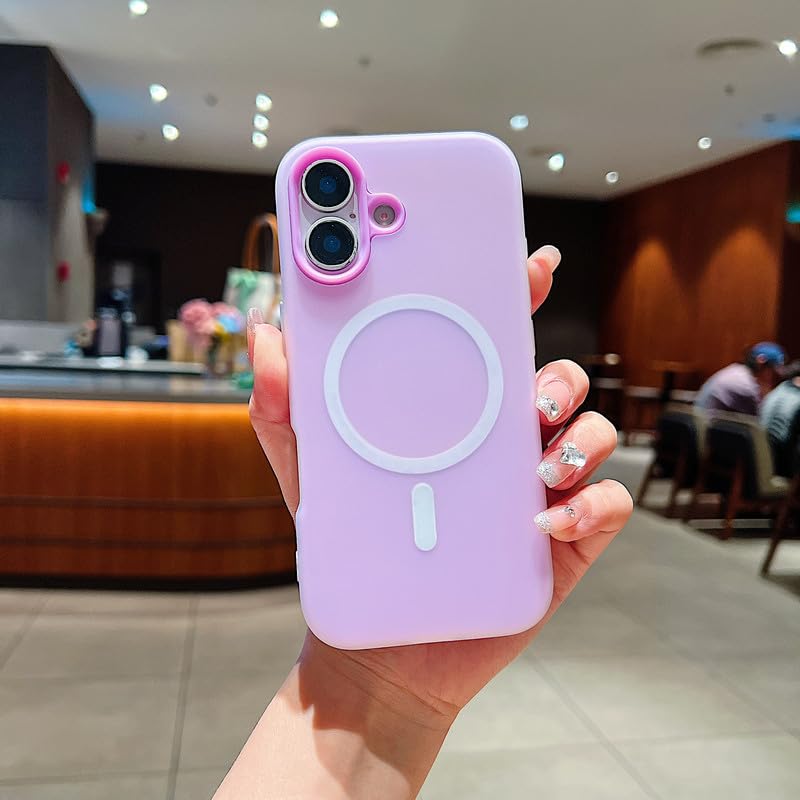 Image of LuxuryKase Magnetic Silicone Candy Case for iPhone 17 | MagSafe Compatible | Slim Protective Case | Lightweight & Flexible | Wireless Charging | Soft Matte Finish - Purple