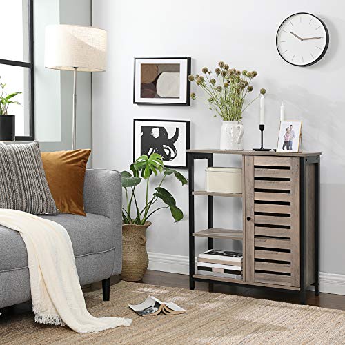 VASAGLE dressoir, keukenkastje met 3 open rekken, badkamerkastje, woonkamer, hal, keuken, thuiskantoor, stalen frame… - Image 3