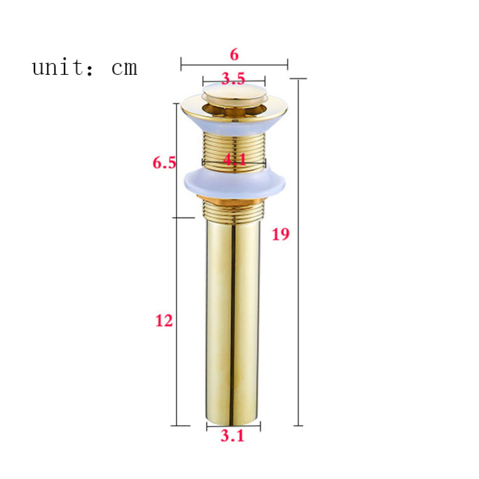 VáLvula DesagüE Lavabo,Valvula Lavabo Laton,Valvula Click Clack Lavabo,Desague Lavabo,latón,Tapon Lavabo Click Clack Universal,Valvula Desague Lavabo Para BañO,Oro B