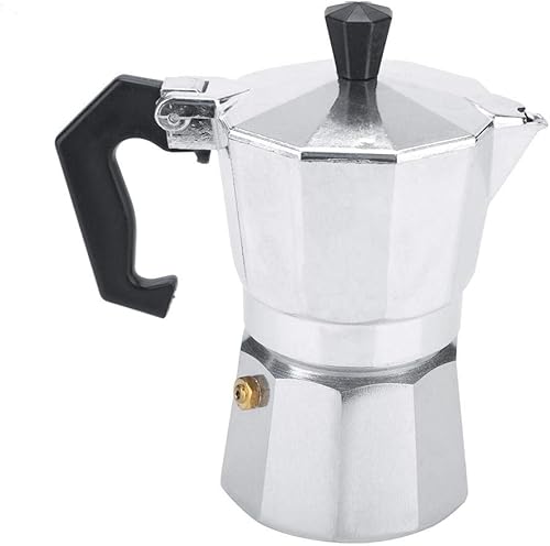 Olla de moca, aluminio clásico de café expreso, estufa Moka Pot uso de oficina en casa 100ML 2 tazas