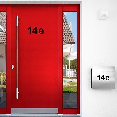 Grandora W5384 Sticker Mural Numéro de Maison Caption Autocollant Chiffres/nombres Lettres Chiffres Porte Noir - 5, Höhe 4 cm Cover