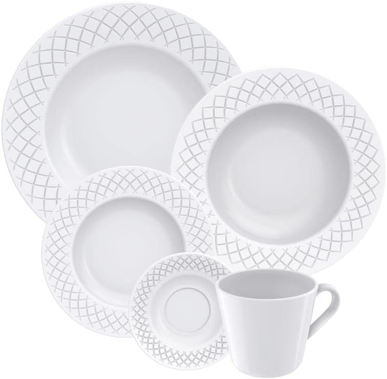 Aparelho de Jantar Tramontina Ingrid em Porcelana 20 Peças