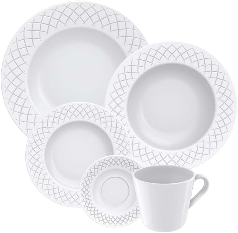 Aparelho de Jantar Tramontina Ingrid em Porcelana 20 Peças