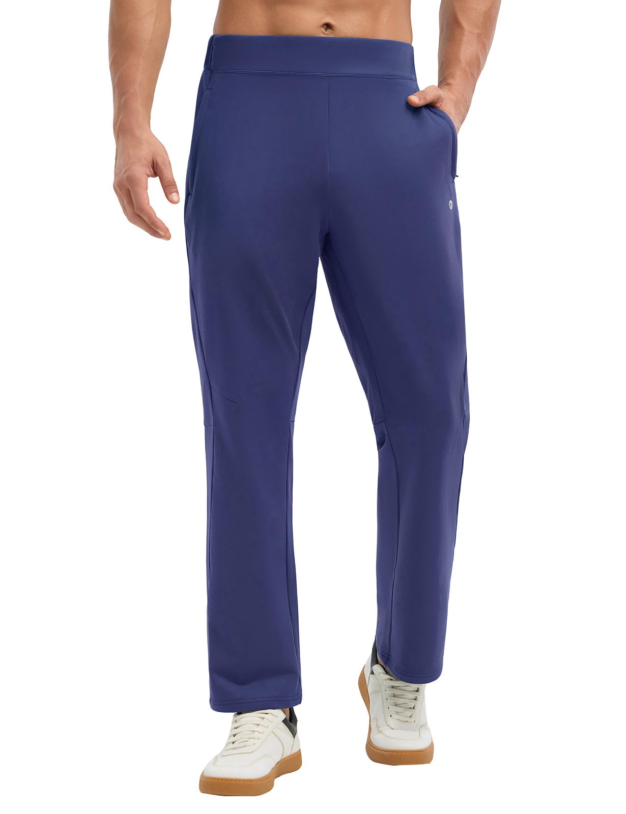 baleaf Men's Fleece Lined Pants Winter Open Bottom Sweatpants Thermal Athletic Pants with 3 Pockets