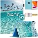 Dteck iPad Mini Case, Mini 2/3/4 Case, Slim Premium PU Leather Folio Stand Wallet Cover Smart with Auto Wake/Sleep Magnet Case for Apple iPad Mini 1/ Mini 2/ Mini 3/ Mini 4, Beach