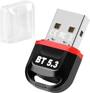 Bluetooth 5.3 USB Adapter for PC Supports Windows 11/10 Plug and Play,5.3+EDR Bluetooth Wireless for Desktop, Laptop, Printers, Keyboard, Mouse, Headsets, Speakers (BT5.3 Red-L7)