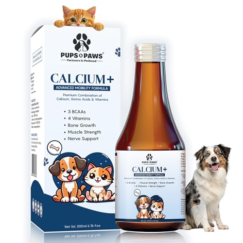 Image of Pups & Paws Strong Bones Calcium Syrup for Dogs & Puppies, Joint Support & Healthy Growth, 200 ml