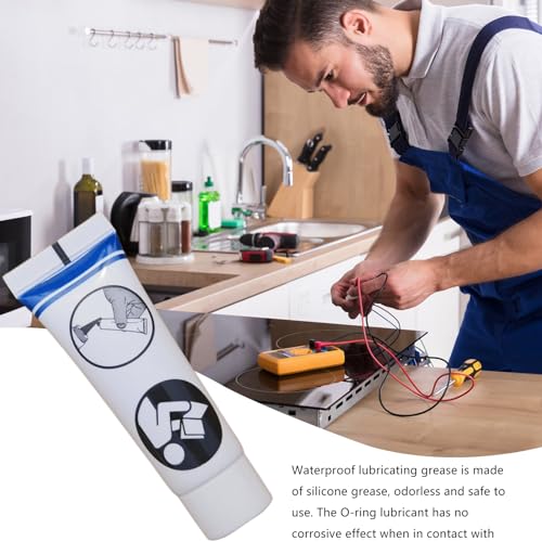 O-ring lubrificante,Tubo de graxa de silicone - Lubrificante de silicone portátil para encanador, 5