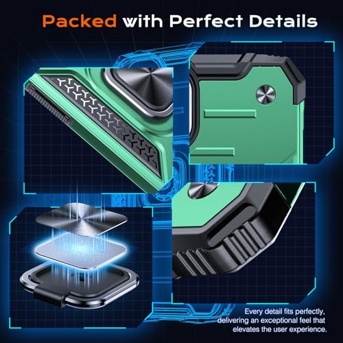 Image of Anqrp Heavy Duty Case for iPhone 13 Mini Case with Enhanced Ring Holder Grip Stand, Military Grade Shockproof Rugged Drop Protective Silicone Hard Slim iPhone 13 Mini Phone Case Cover,Forest Green