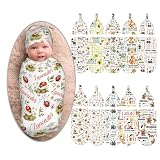 Kegono Personalized Ladybug Swaddle Blanket Boy Girl Newborn Essentials,Custom Baby Ladybug Swaddle Blanket and Hat Set with Name,Customized Gifts