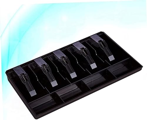 Miniatura 8 de Cajas de cajero Ficial Bandeja de inserción de cajón de efectivo Bandeja de 5 rejillas Bill Box Bandeja de monedas Organizador de efectivo para