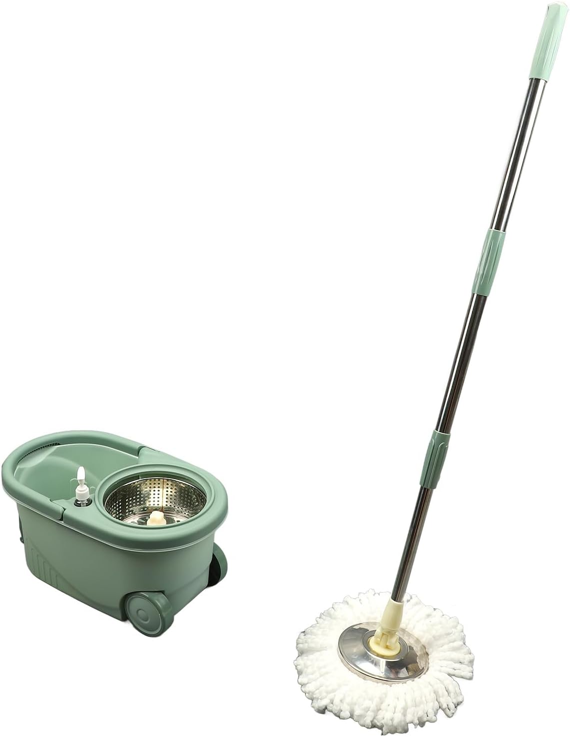 Spin Mop Bucket Floor Kit System Double Drive Washable Reusable Labor Saving Home Office