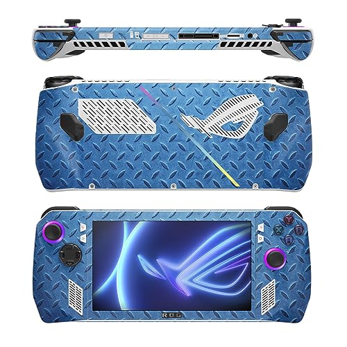 Image of MightySkins Skin Compatible with Asus ROG Ally - Blue Gridiron | Protective, Durable, and Unique Vinyl Decal wrap Cover | Easy to Apply, Remove, and Change Styles