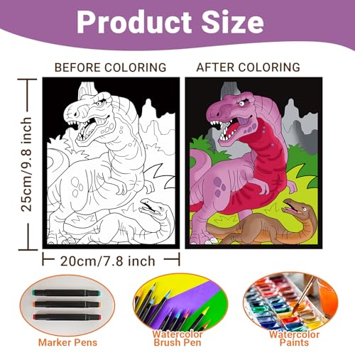 48 pósteres peludos de terciopelo para colorear dinosaurios infantiles 2
