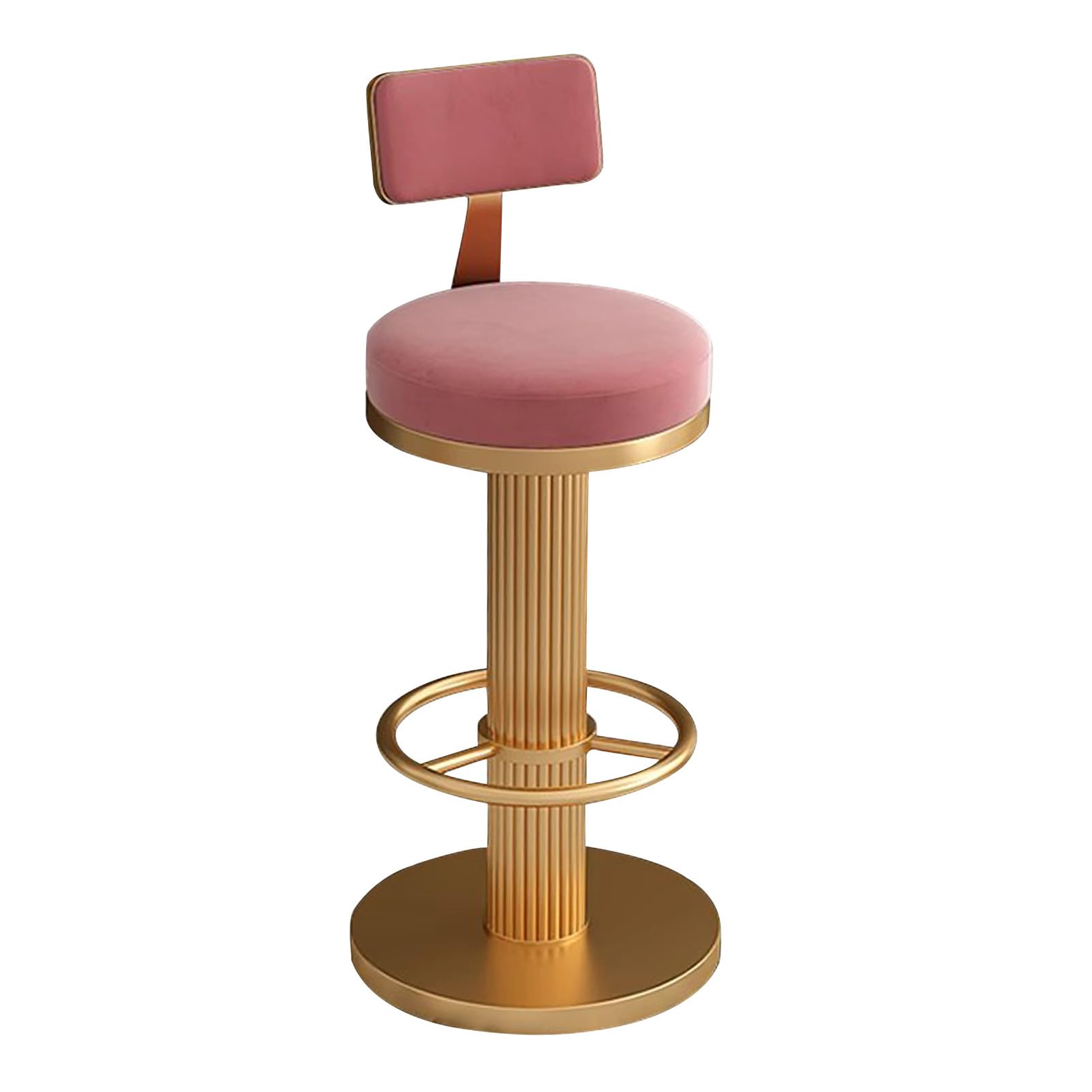 Tabouret de bar pivotant en velours réglable pour îlot de cuisine - 6