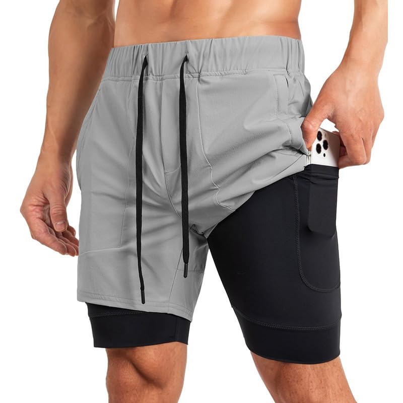 Drymove Mens Shorts Layered Sports Shorts High Quality In Quick