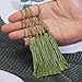 Tupalizy Mini Silky Handmade Soft Flossy Bookmark Tassels with Cord Loop for Keychain Earring Jewelry Making, Souvenir, Graduation, Clothing Sewing, Gift Tag DIY Craft Projects, 20PCS (Olive-Green)