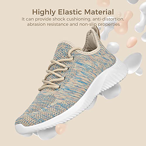 Image of Flysocks Slip On Sneakers for Women-Non Slip Gym Sports Shoes Lightweight Comfortable Walking Tennis Shoes, B- Mix Flesh, 6.5