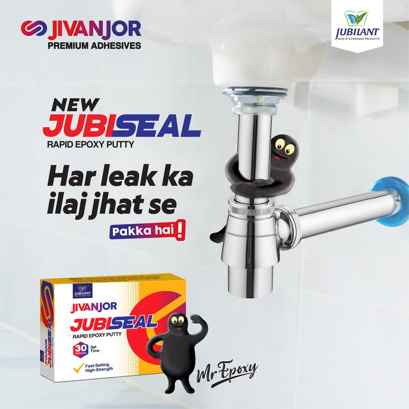Jivanjor Jubiseal Rapid Epoxy Putty | Cracks, leaks, gap filling, insulation and rapid treatment for repair. For plumbing, electricity and motor vehicle use. 25 GX Pack of 44 Jivanjor Jubiseal Rapid Epoxy Putty | Cracks, leaks, gap filling, insulation and rapid treatment for repair. For plumbing, electricity and motor vehicle use. 25 GX Pack of 44