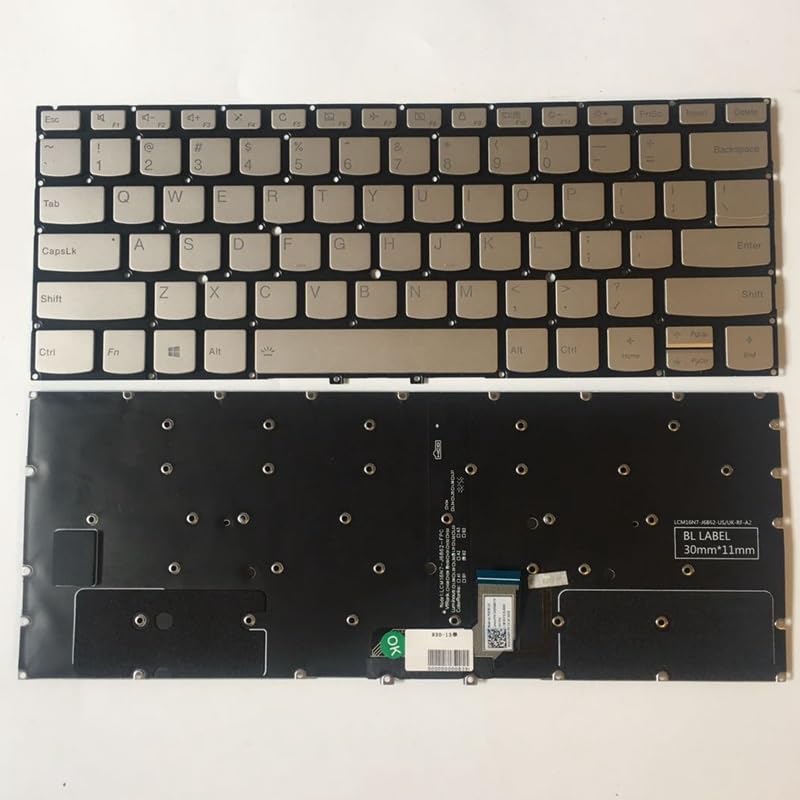Clavier anglais Yoga C930-13 défaillant ? Remplacez-le par ce modèle rétroéclairé argenté robuste