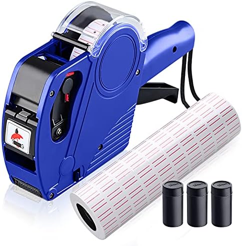 MX5500 8 Digits Price Tag Gun,Price Gun Kit with 3 Ink Refill Pricing Gun,Label Gun Label Maker Pricing for Office Retail Shop Grocery Store Organization Marking (Blue)