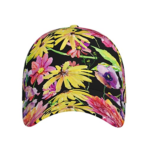 Beutiful Watercolor Flowers Baseball Cap Adjustable Dad Hats Fashionable Casual Sun Sport For Men Women Hats #TOP1