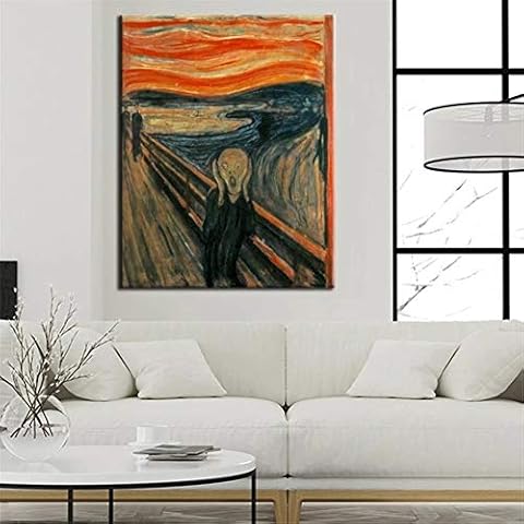 Diamond Painting Large Full Drill, Edvard Munch Scream 5D DIY Diamond Art Paint by Number Kit dot Crystal Cross Stitch Embroidery Home Living Bedroom Wall Decor Gift Square Drill,30x50cm(12x20in) Cover
