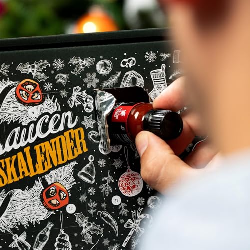Mexican Tears - Scharfe Sauce Adventskalender mit 24 unterschiedlichen Chilisaucen in wiederverschließbaren Glasflaschen, limitierte Auflage [24x20ml Chili Sauce]