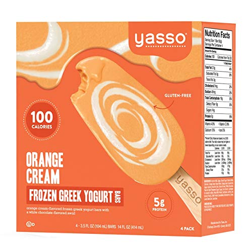 Yasso Frozen Greek Yogurt Bars Orange Cream, 4-Count Box (Case of 8)