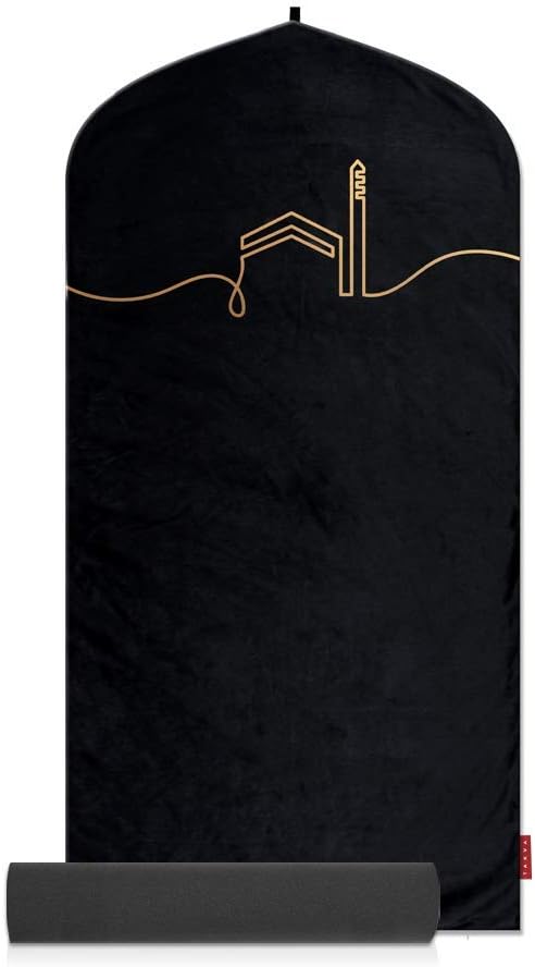 TAKVA Premium Prayer Mat | Kaaba Collection (COMFITPLUS, Kaaba Black)