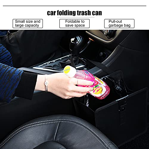 Miytsya Hanging Car Trash Bag Can Premium Waterproof Litter Garbage Bag Organizer 22 * 22 * 14.5Cm (Black) #TOP2