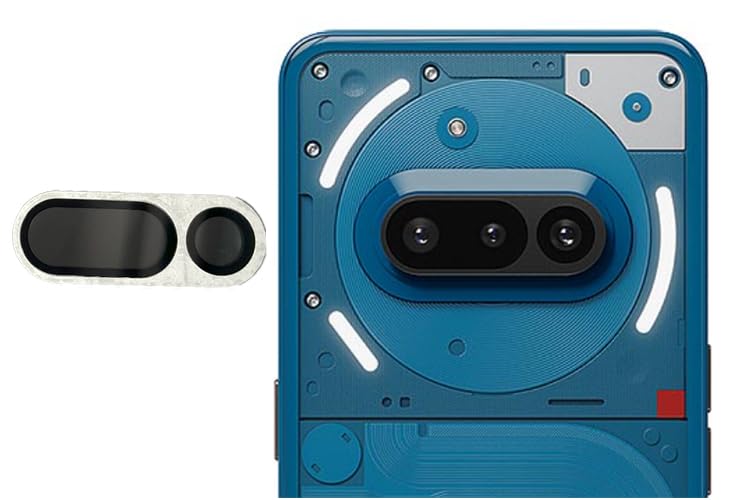 Image of imluckies Camera Ring Lens Protector (Aluminum with Tempered Glass) Compatible for Nothing 3A - Silver (Pack of 1 rings)