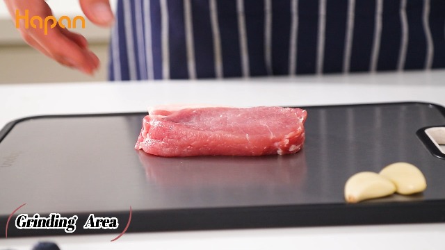 Tablas de corte de titanio para cocina, tabla de corte metálica de doble cara, tabla de corte no tóxica, tabla grande de titanio y polipropileno con paja de trigo para carne, fácil de limpiar miniatura 7