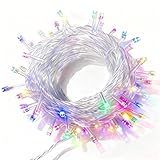 [Amazon限定ブランド]KOZATO LEDイルミネーションライト クリスマスライト ストレートタイプ 100球 10m メモリー機能 防雨 連結可 記憶 コントローラ付 (クリアコード, 4色ミックス)