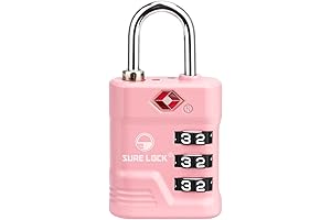 SURE LOCK TSA Locks for Luggage with Pink Halo