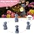 Tiejiajiang Dog Garden Statues - 8.4 Dog Decor with Gazing Ball LED Lights, Unique Gifts for Mom Grandma Birthdays, Outdoor Decor for Outside Lawn Porch Patio (Gray)