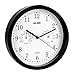 ELBE RP-1005-N Reloj de Pared con termómetro e higrómetro, Mide Temperatura y Humedad, 25 cm diámetro, Panel Blanco Marco Negro, Funciona con Pilas