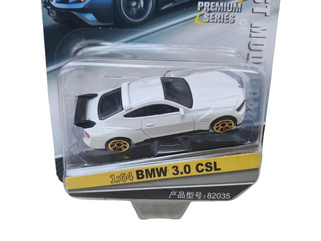 3.0 CSL Diecast Model Car, 1:64 Scale, White, Premium Series
