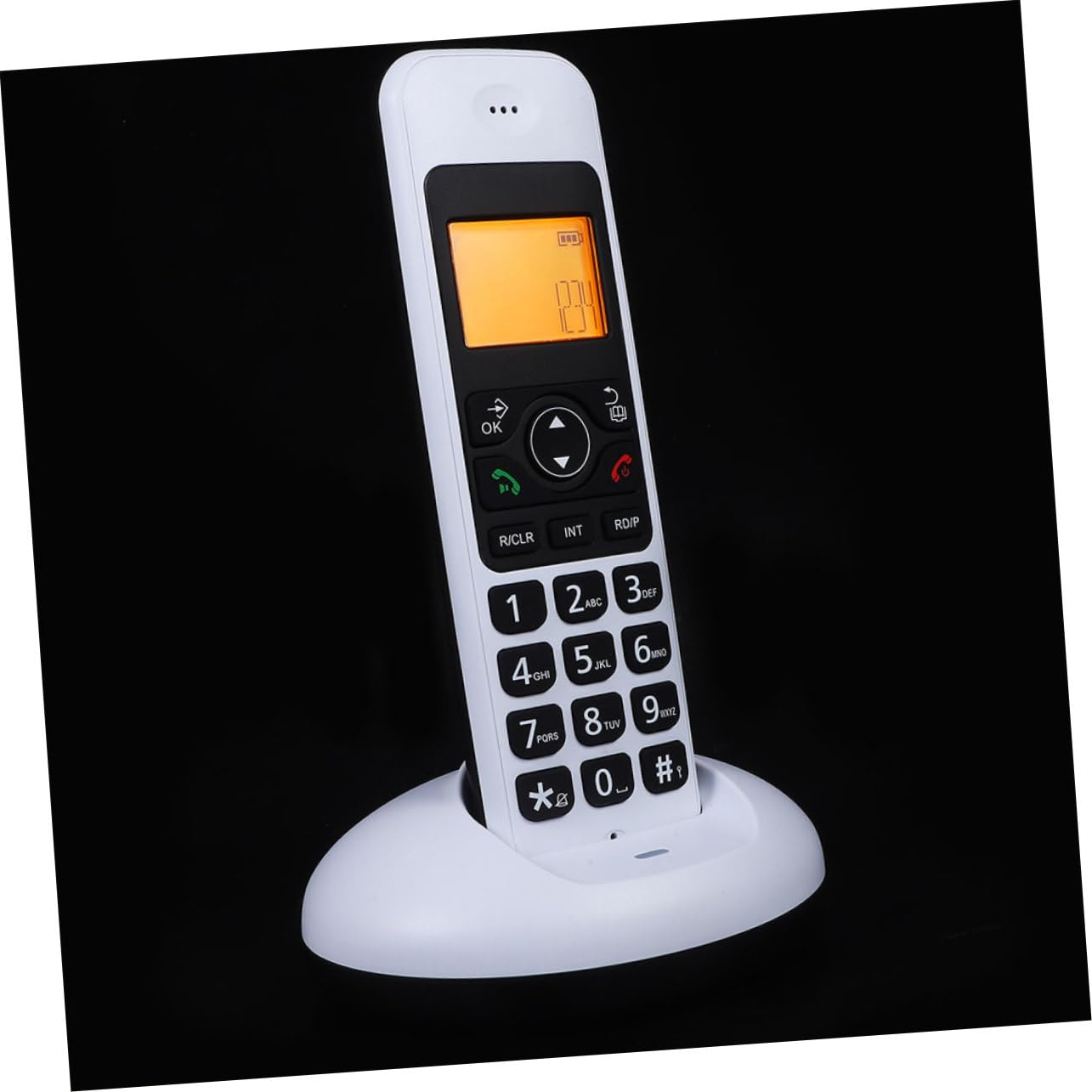 SHINEOFI Telefono Cordless Domestico Tasti Grandi, Display Chiaro e Funzione Espandibile, per Anziani e Ipovedenti, Casa e Ufficio, Bianco