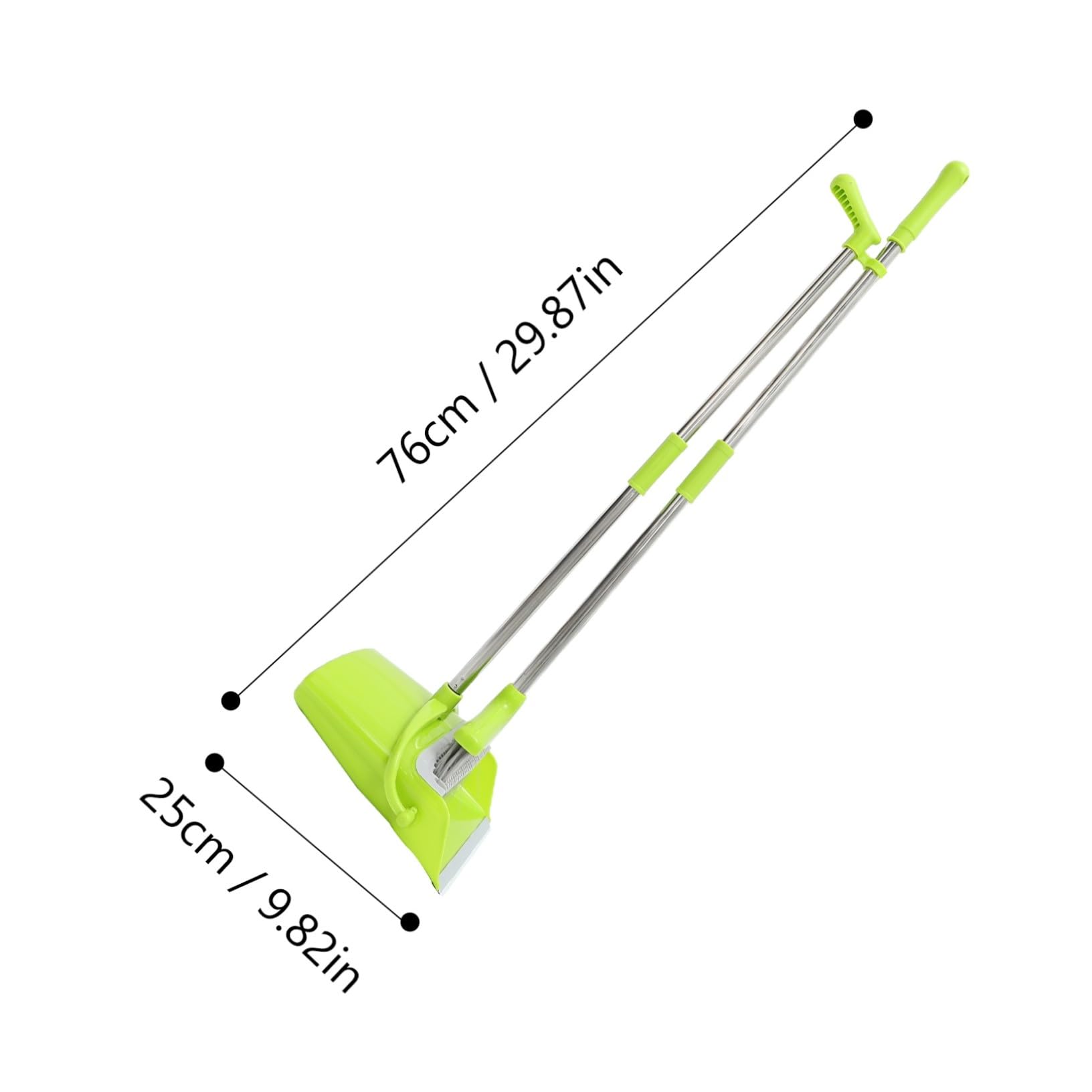 Escoba y Recogedor de Acero Inoxidable Verde, Kit, Herramienta de Limpieza para Suelos, Almacenamiento Compacto, para Hogar, Oficina y Uso Interior, Limpieza para Toda la Familia