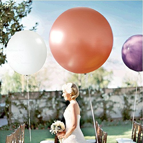 36" Jumbo Round Latex Balloon - Pack Of 6 Big Balloon For Wedding, Baby Show Birthday Party Decoration (Rose Gold) #TOP2