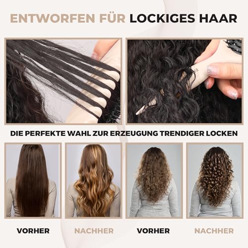 FABIHA® 𝐏𝐑𝐄𝐌𝐈𝐔𝐌 Lockenbürste - Curly Hair Brush - Bio Haarbürste ohne ziepen - Wildschweinborsten Bürste - Die Originale… – Ansicht 3