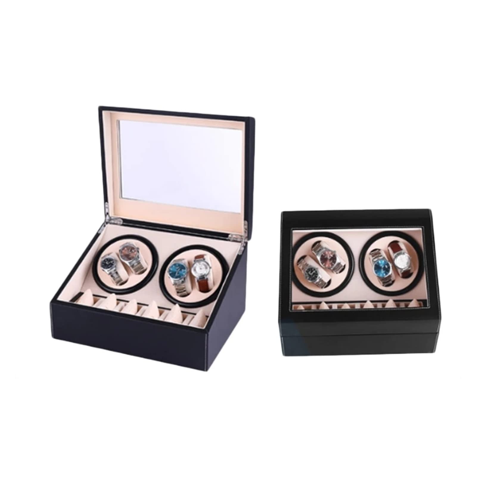 tic Remontoir de montre mécanique à double tête 4 + 6 tic Boîte à montres mécanique haute classe Shaker Remontoir de montre Présentoir à bijoux (couleur : rouge, taille : 1) (rouge 1)